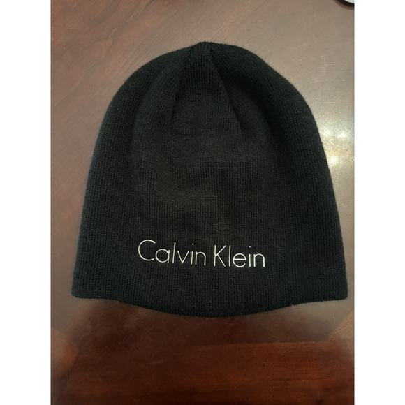Calvin Klein Winter‎ Knit Hat 100% Acrylic Black Color - Picture 1 of 2
